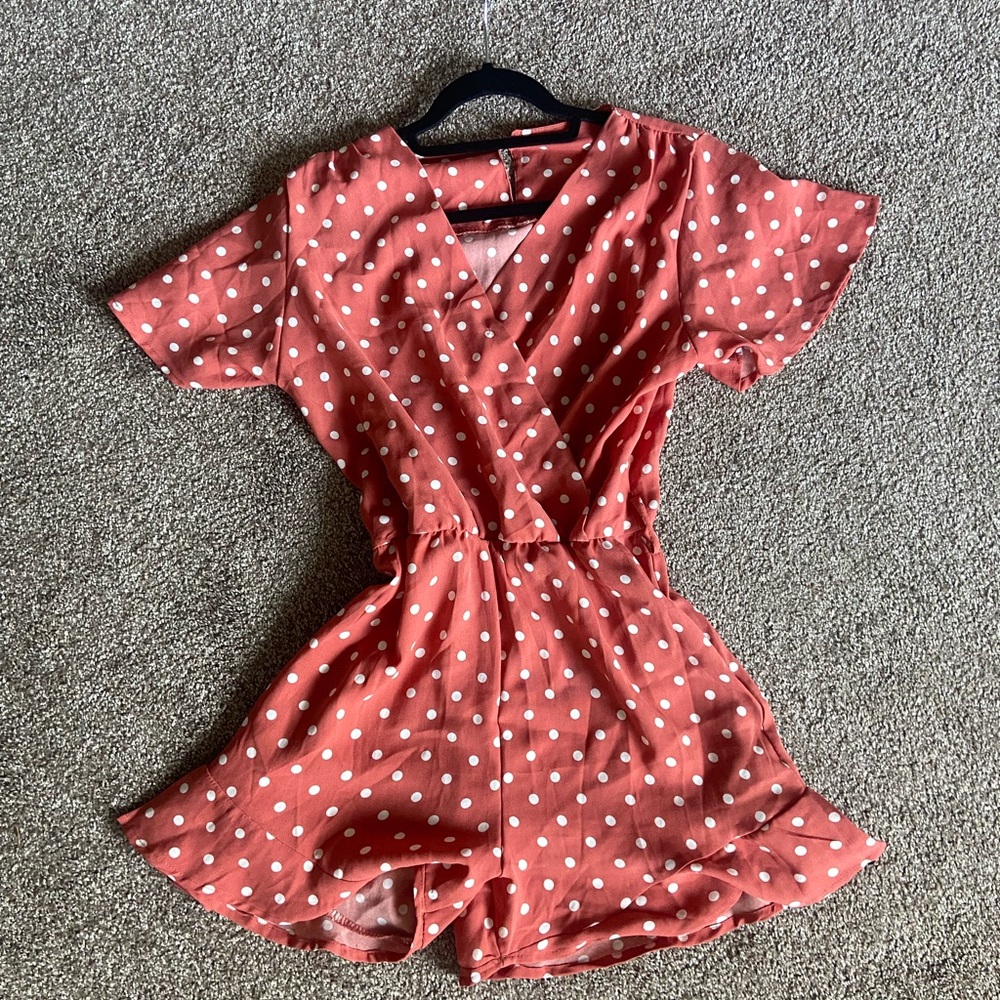 Polka Dot Romper in Red and White